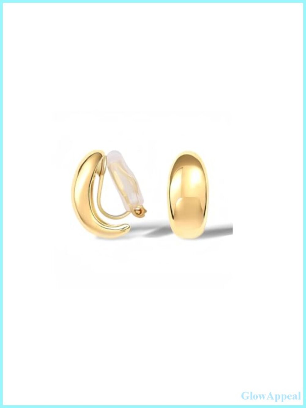 Clip On Earrings for Women Non-Pierced Lightweight Gold Plated Huggie Hoops